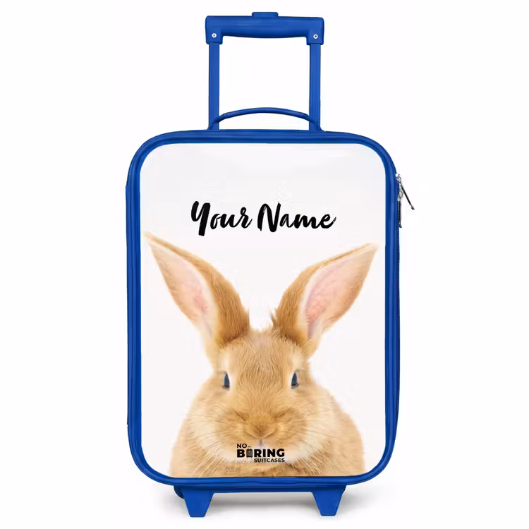 Children's suitcase with name - Blue - Sniffles with Satisfied Head — 1
