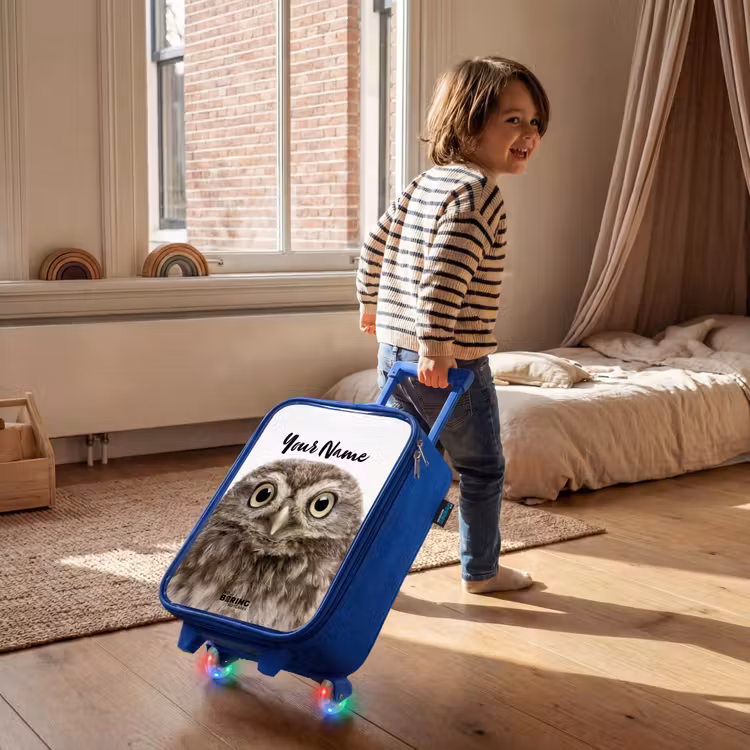 Children's suitcase with name - Blue - Ulke Owl — 2