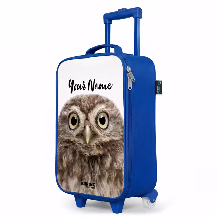 Children's suitcase with name - Blue - Ulke Owl — 5
