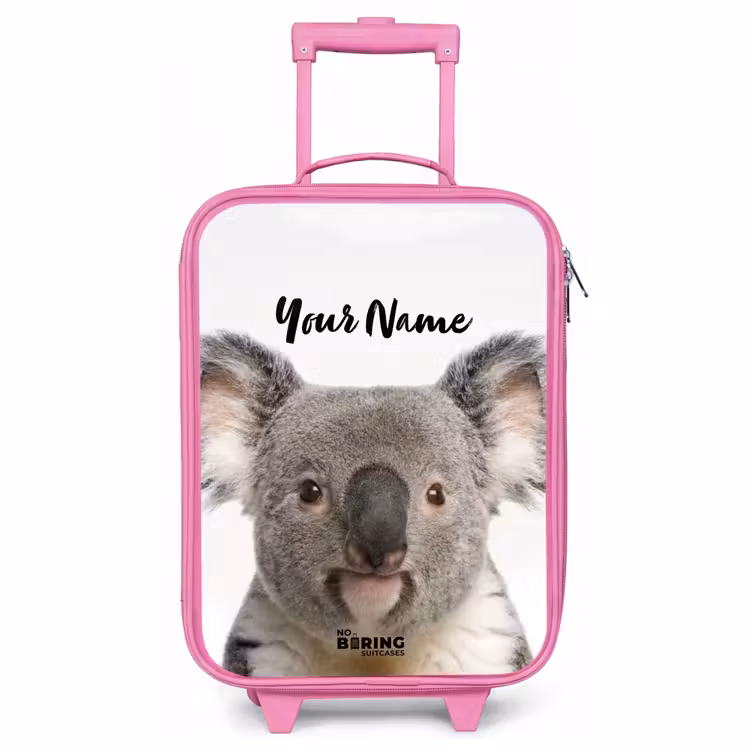 Children's suitcase with name - Pink - Cute Koala Bear — 1