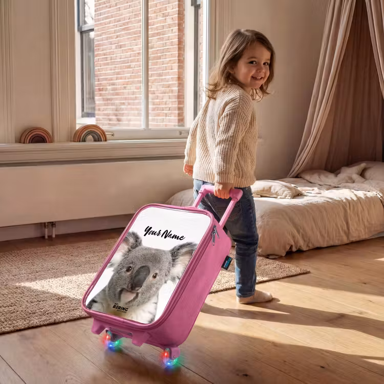 Children's suitcase with name - Pink - Cute Koala Bear — 2