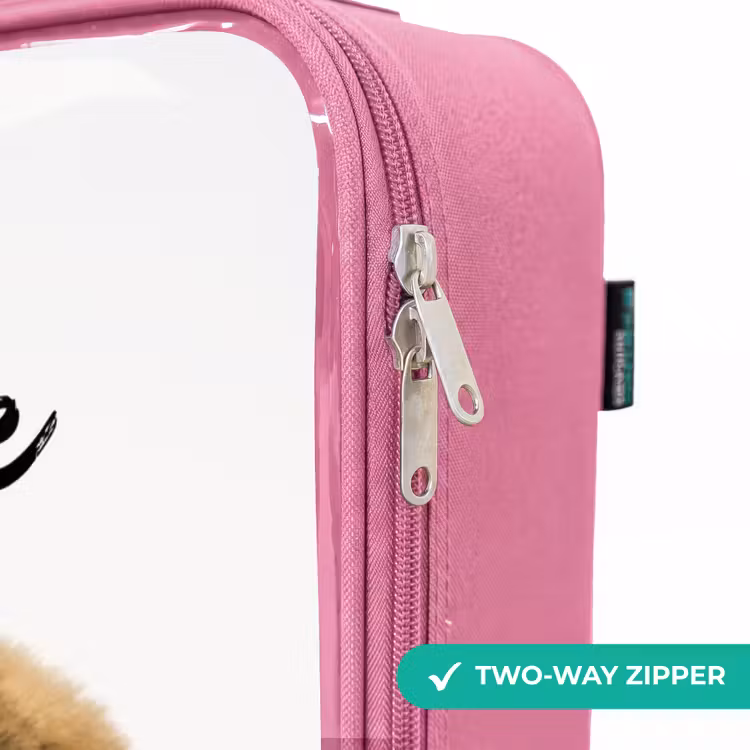 Children's suitcase with name - Pink - Dog with Angry Head — 4