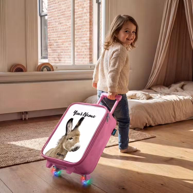 Children's suitcase with name - Pink - Eddy Donkey — 2