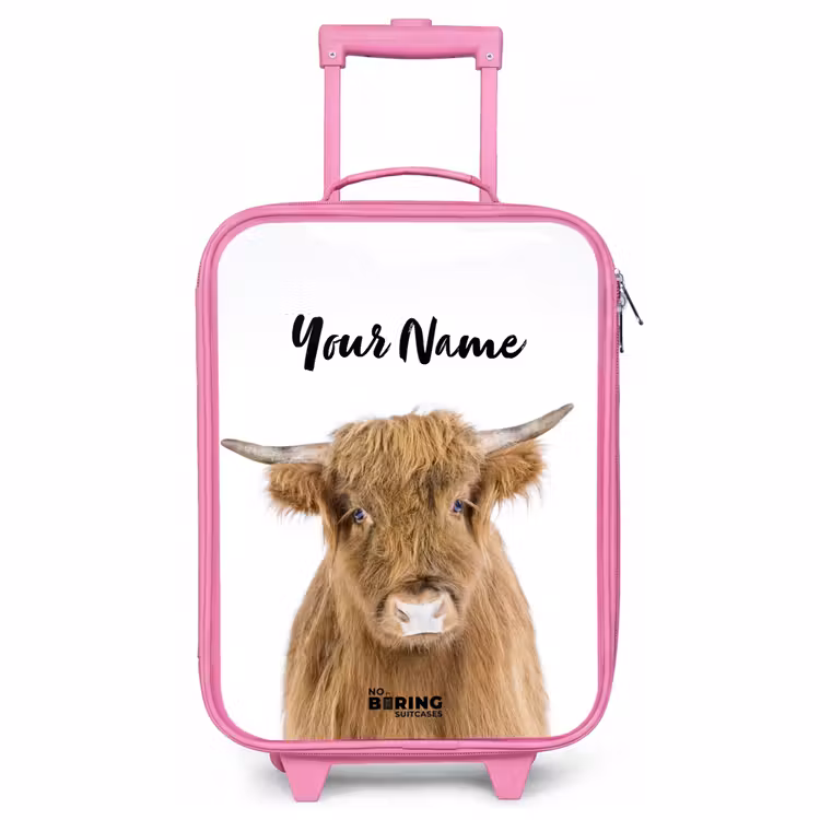 Children's suitcase with name - Pink - Halbe Highlander — 1