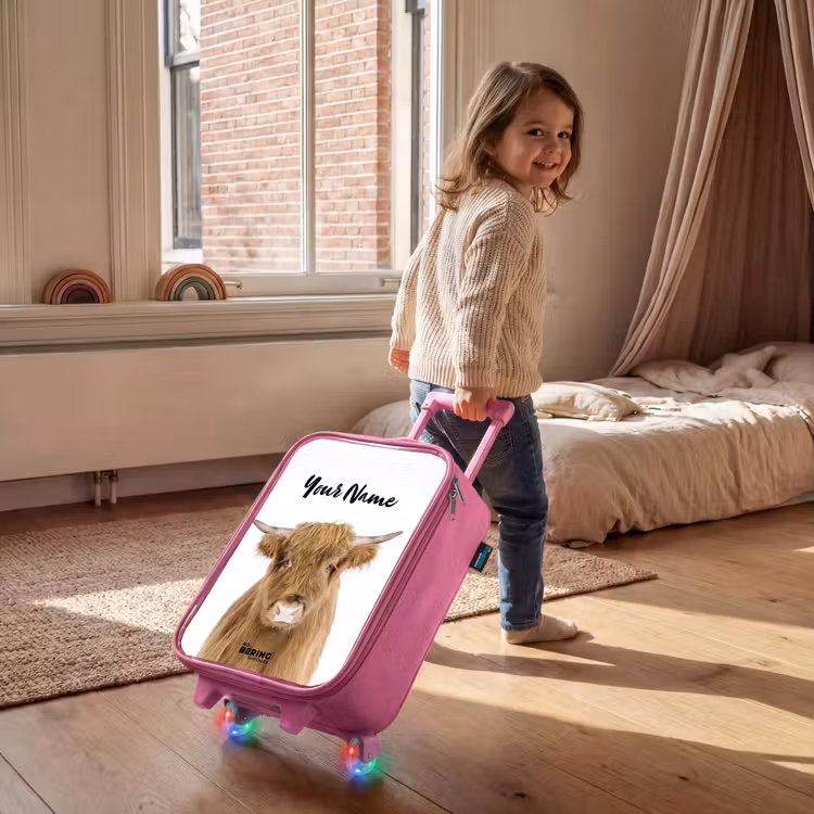 Children's suitcase with name - Pink - Halbe Highlander — 2