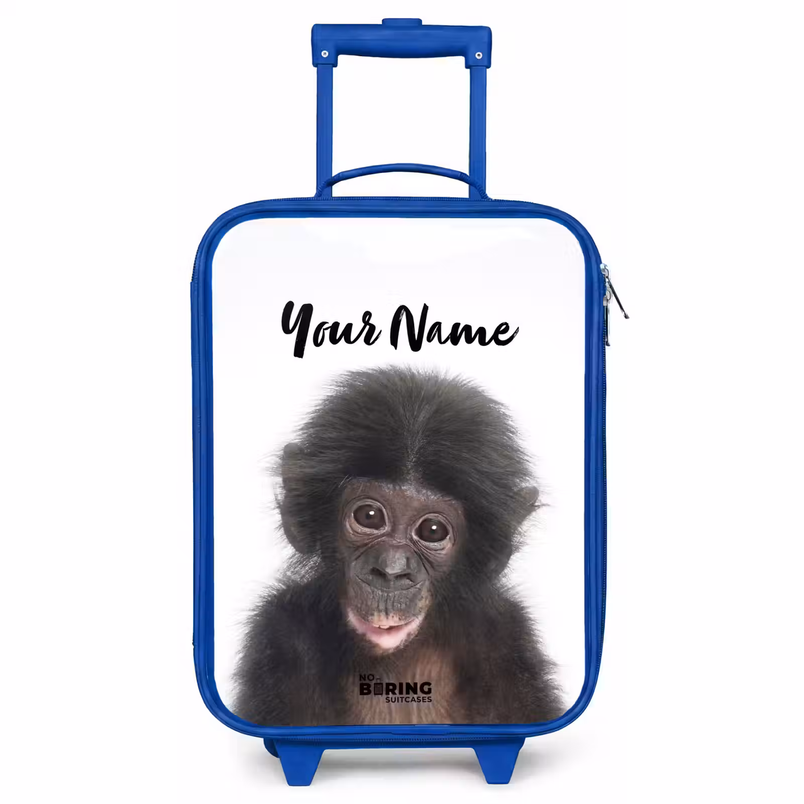 Children's suitcase with name - Blue - Charlie Chimp — 1