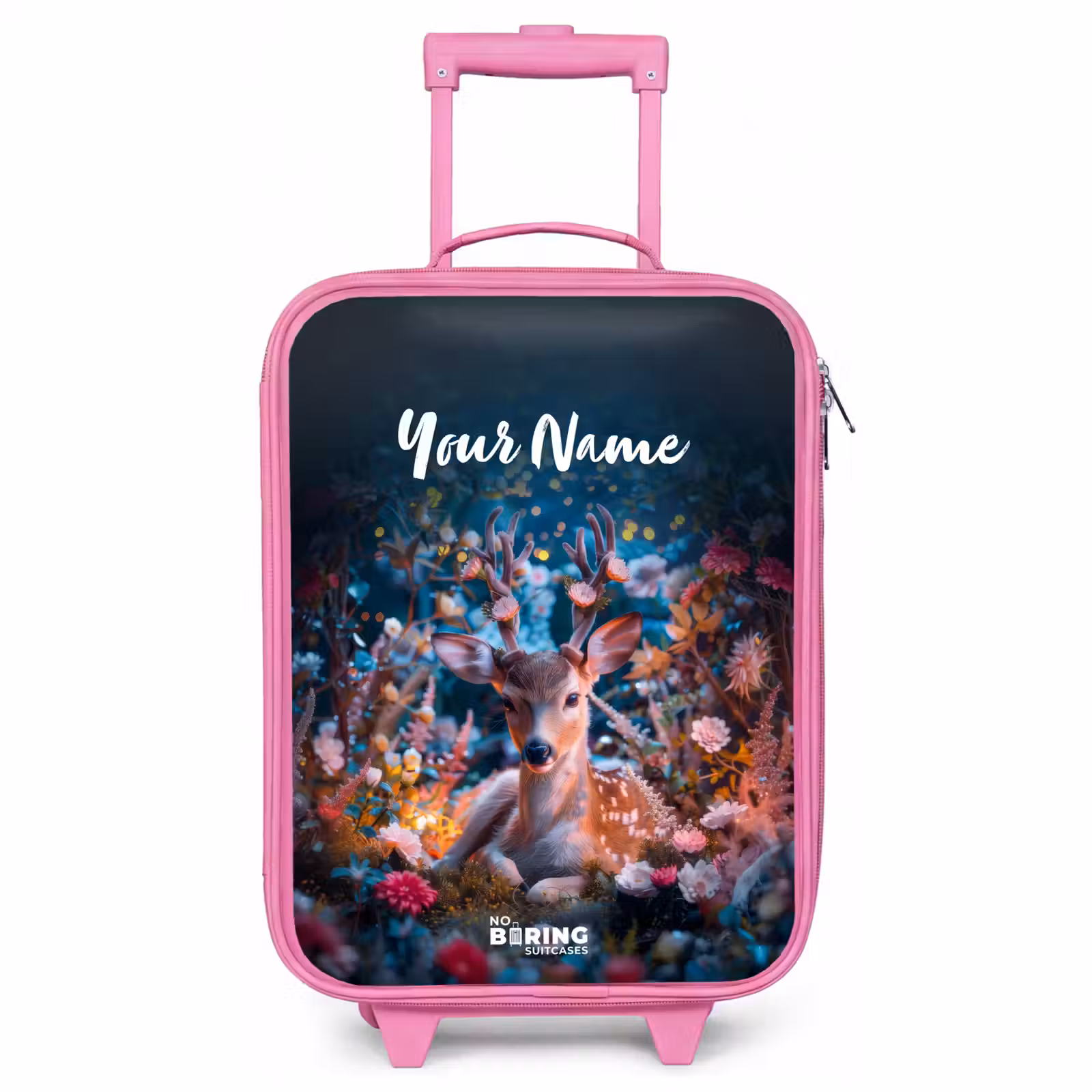 Children's suitcase with name - Pink - Eduard red deer — 1