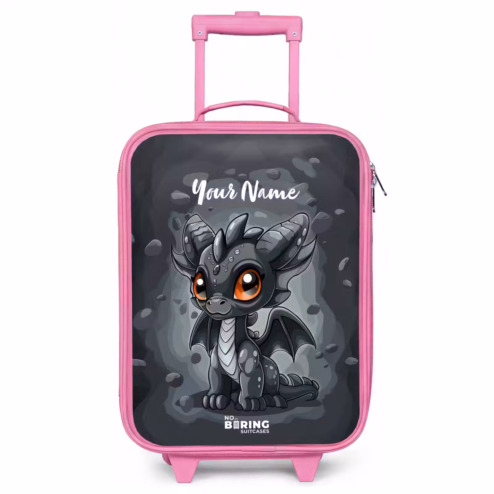 Children's suitcase with name - Pink - Gino gray tail — 1