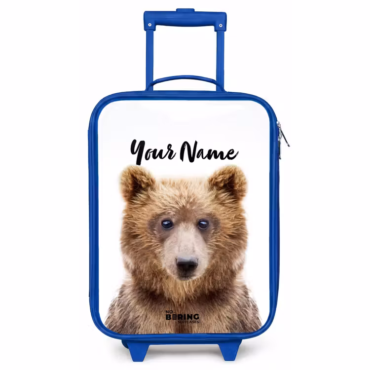 Children's suitcase with name - Blue - Bennie Bear — 1