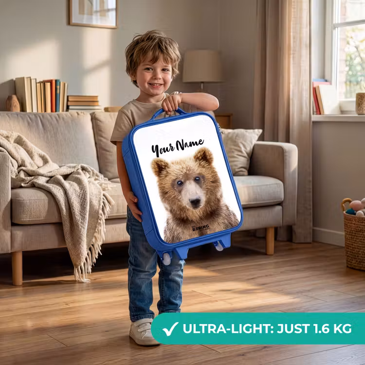 Children's suitcase with name - Blue - Bennie Bear — 3