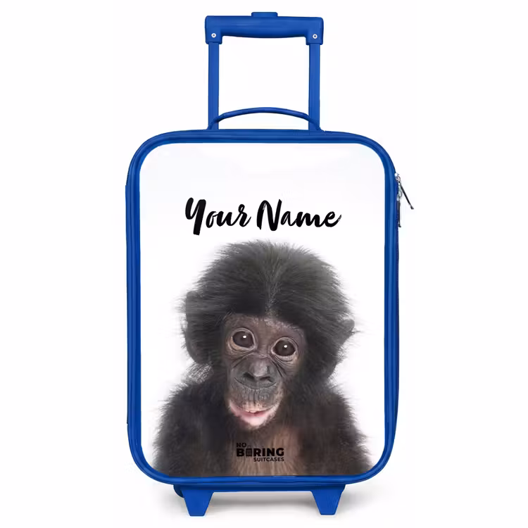 Children's suitcase with name - Blue - Charlie Chimp — 1