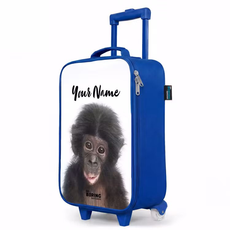 Children's suitcase with name - Blue - Charlie Chimp — 5