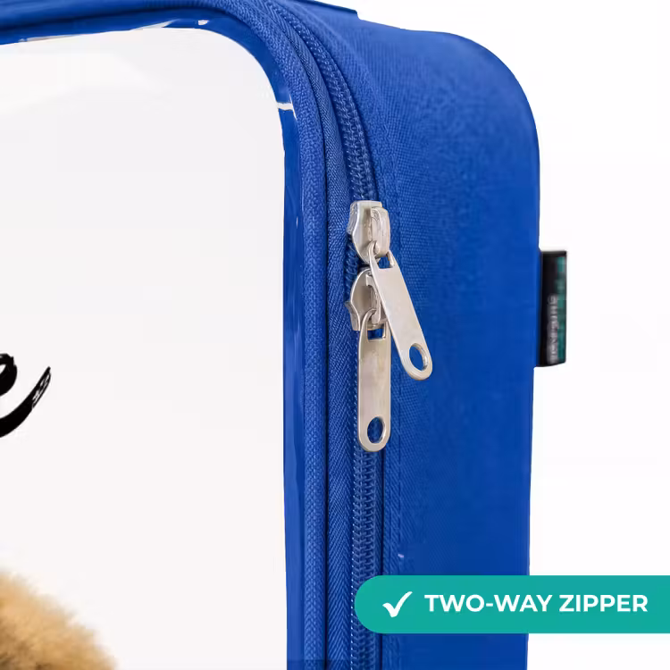 Children's suitcase with name - Blue - Dog with Angry Head — 6