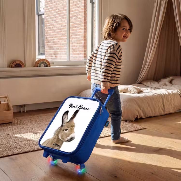 Children's suitcase with name - Blue - Eddy Donkey — 2