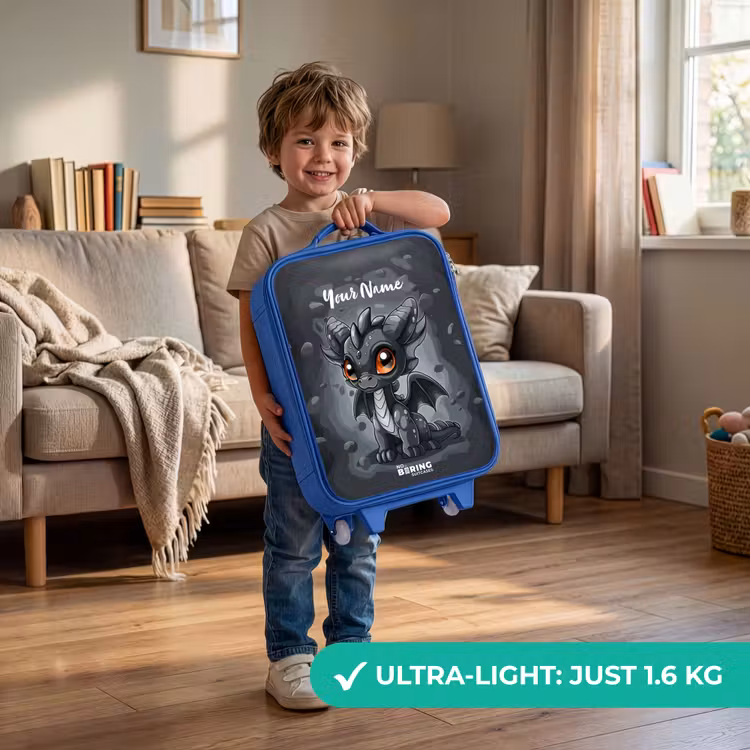 Children's suitcase with name - Blue - Gino gray tail — 3