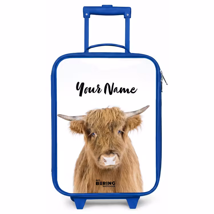 Children's suitcase with name - Blue - Halbe Highlander — 1