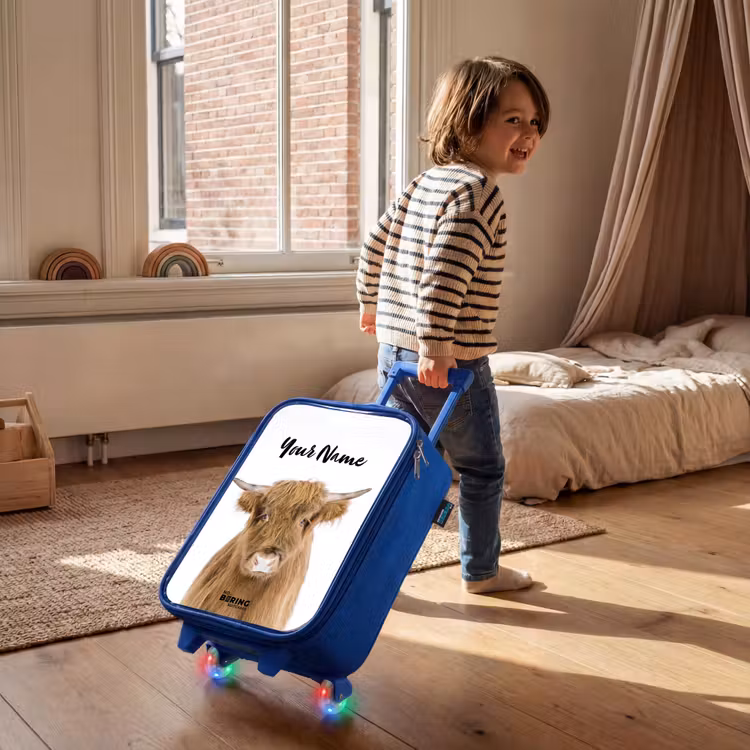 Children's suitcase with name - Blue - Halbe Highlander — 2