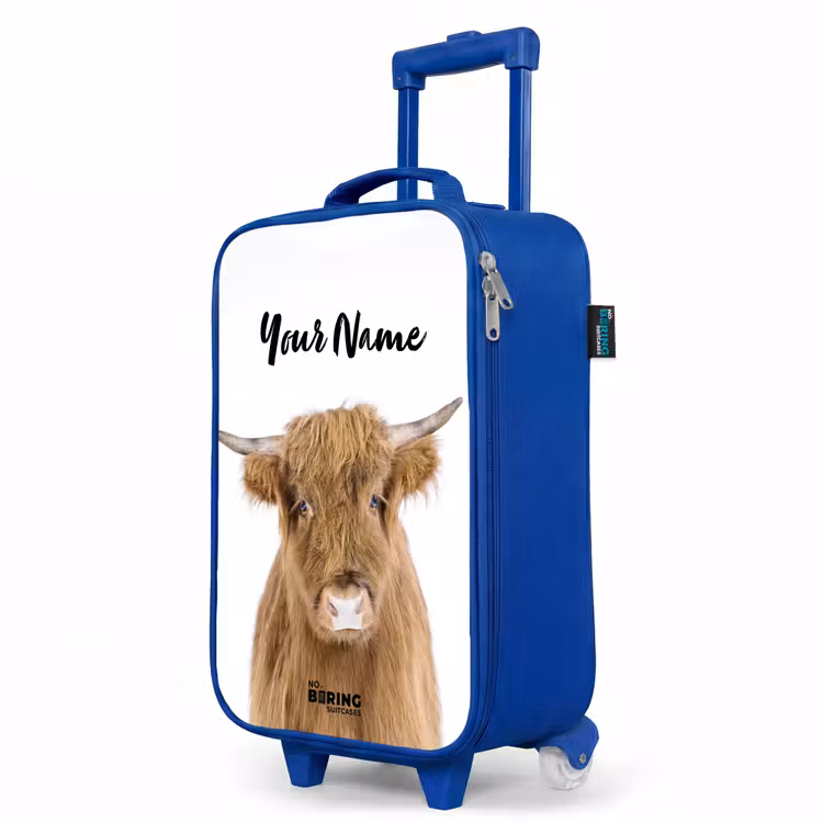 Children's suitcase with name - Blue - Halbe Highlander — 5