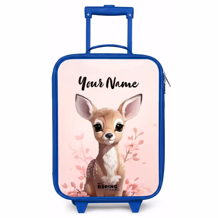 Children's suitcase with name - Blue - Hedwig deer — 1