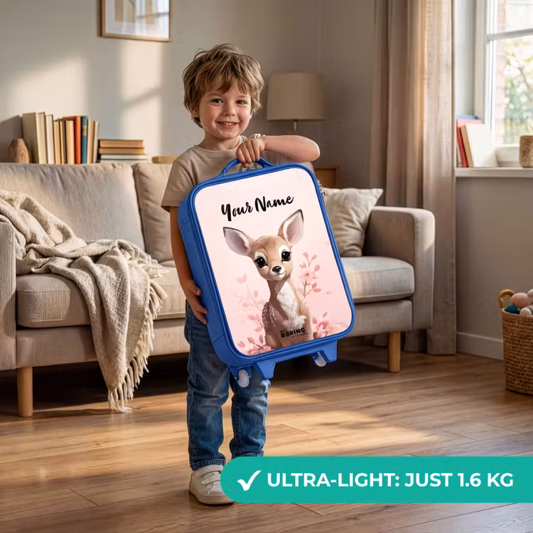 Children's suitcase with name - Blue - Hedwig deer — 3