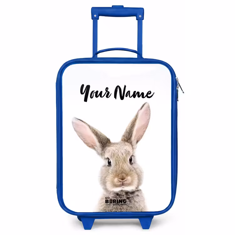 Children's suitcase with name - Blue - Koen Rabbit — 1