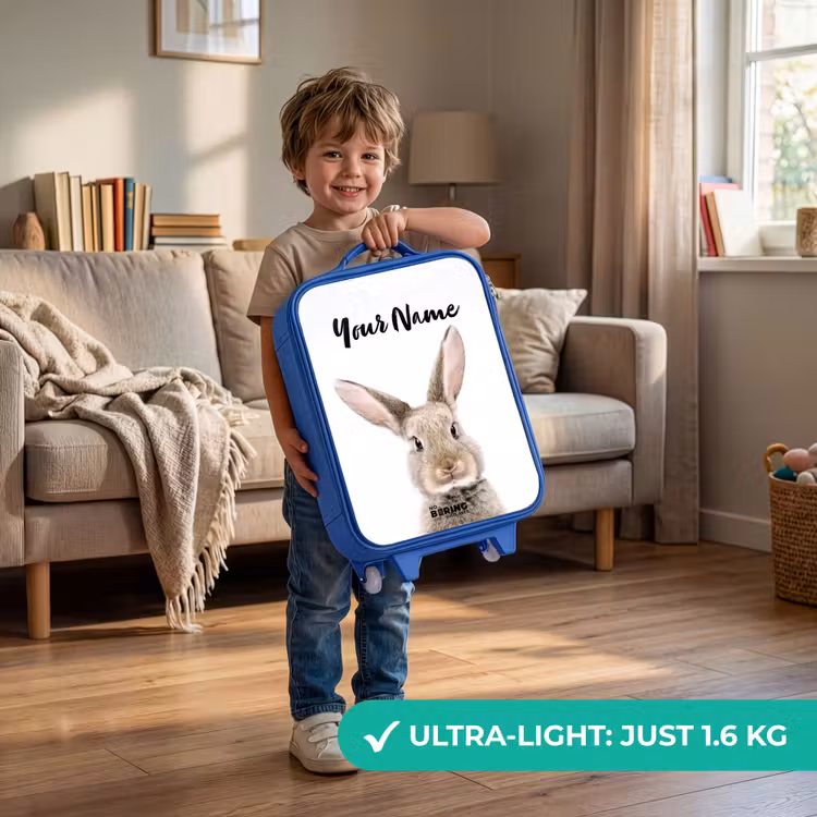 Children's suitcase with name - Blue - Koen Rabbit — 3