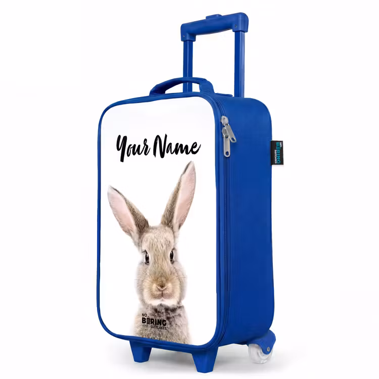 Children's suitcase with name - Blue - Koen Rabbit — 5