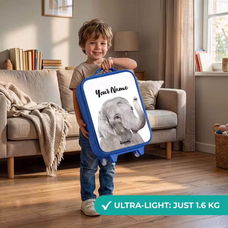 Children's suitcase with name - Blue - Oscar Elephant — 3