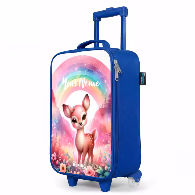 Children's suitcase with name - Blue - Pink roebuck — 5