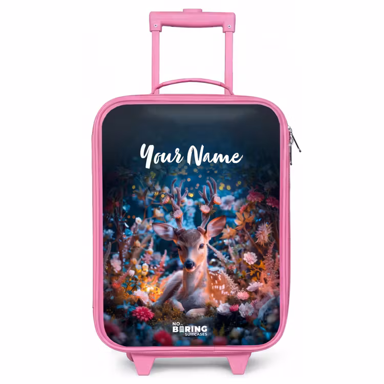 Children's suitcase with name - Pink - Eduard red deer — 1