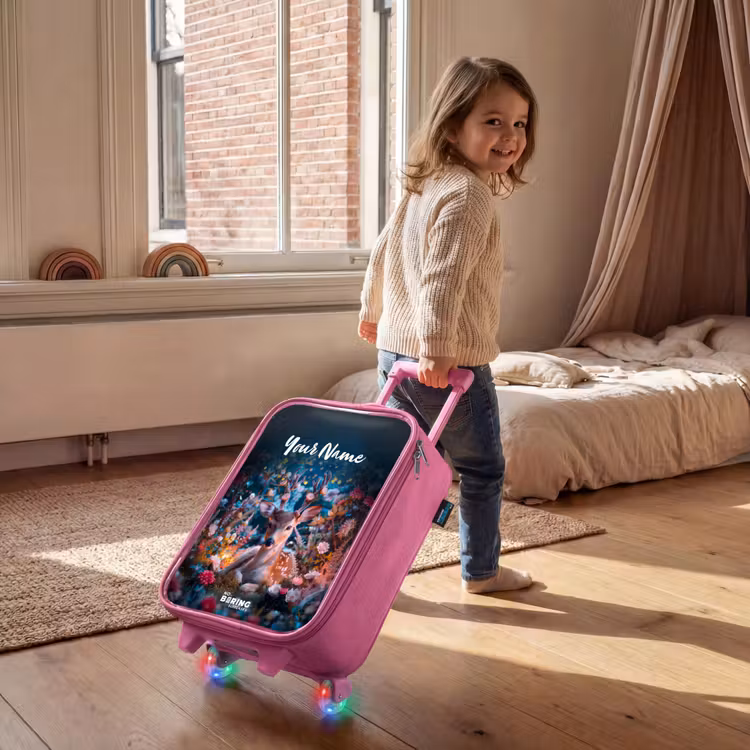 Children's suitcase with name - Pink - Eduard red deer — 2