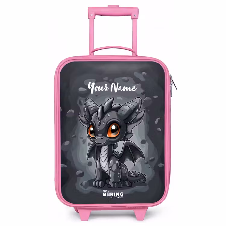 Children's suitcase with name - Pink - Gino gray tail — 1