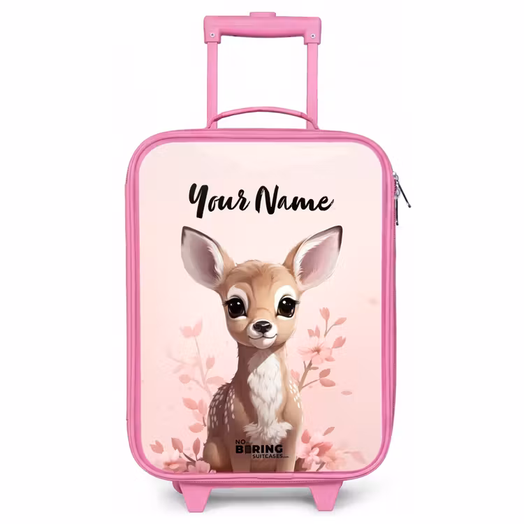 Children's suitcase with name - Pink - Hedwig deer — 1