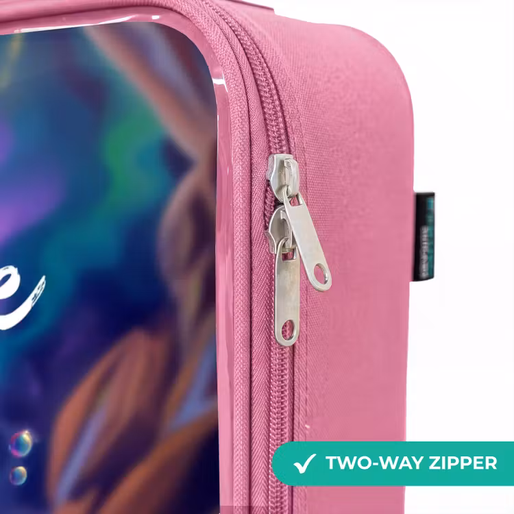 Children's suitcase with name - Pink - Ornate sapphire dragon — 4