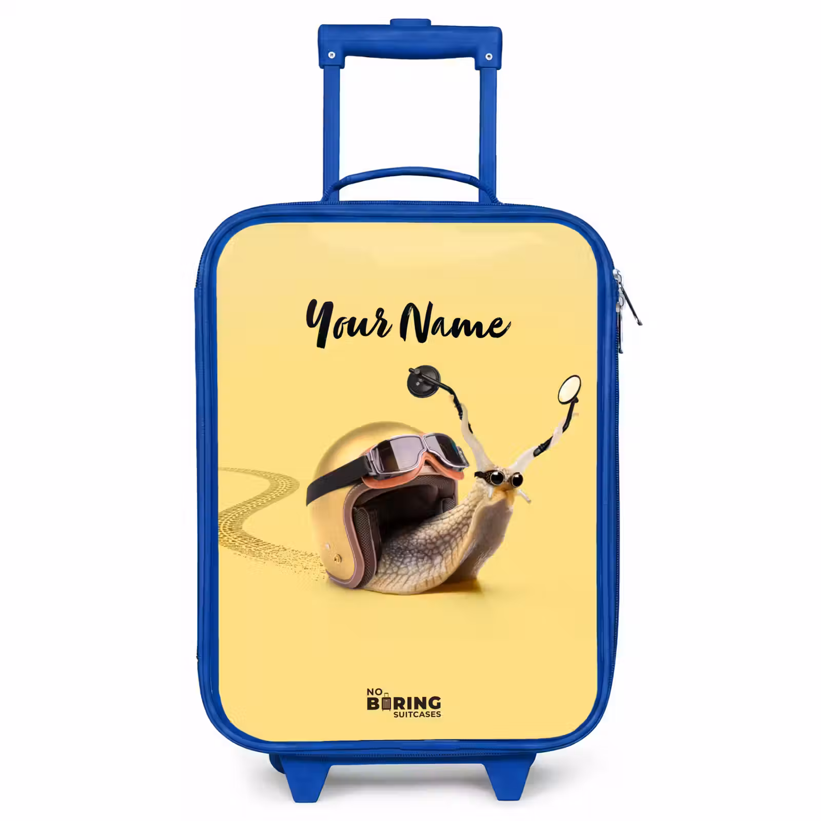 Children's suitcase with name - Blue - Escar-Go - Yellow — 1