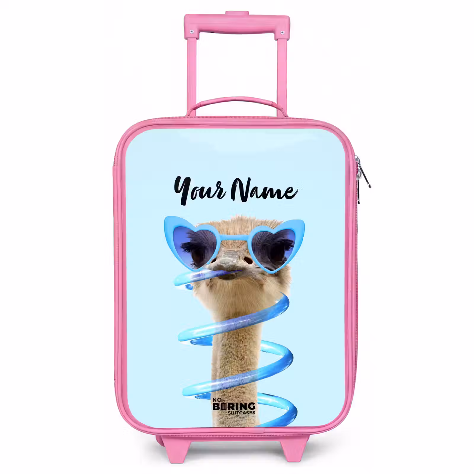Children's suitcase with name - Pink - Sierk Ostrich Blue — 1