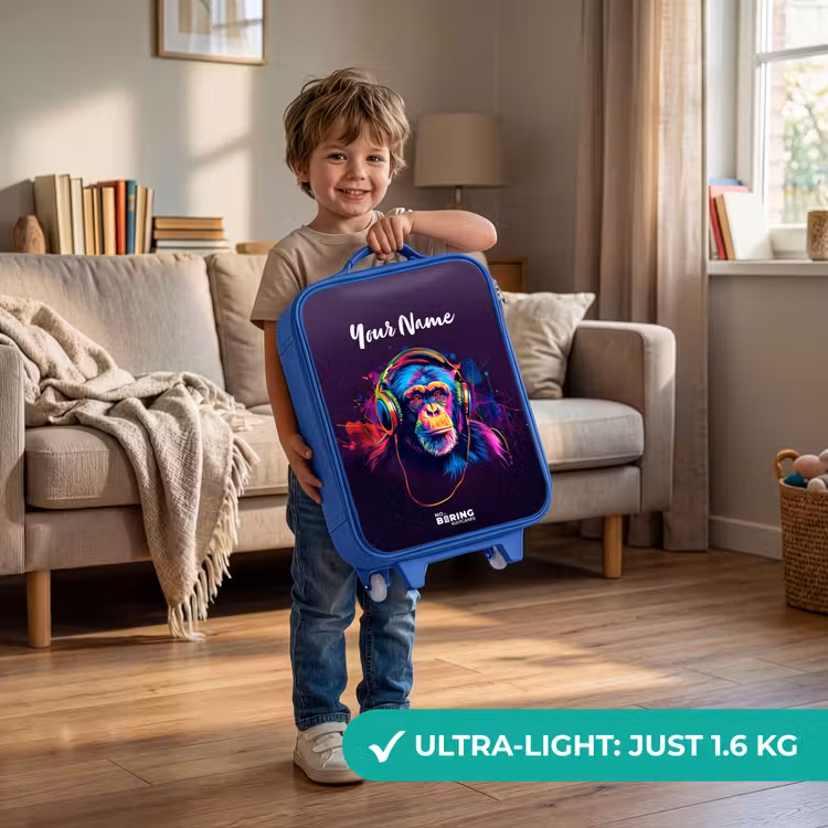 Children's suitcase with name - Blue - Baboon Beats — 3