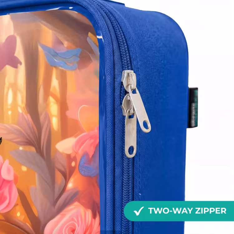 Children's suitcase with name - Blue - Blossom forest deer — 6