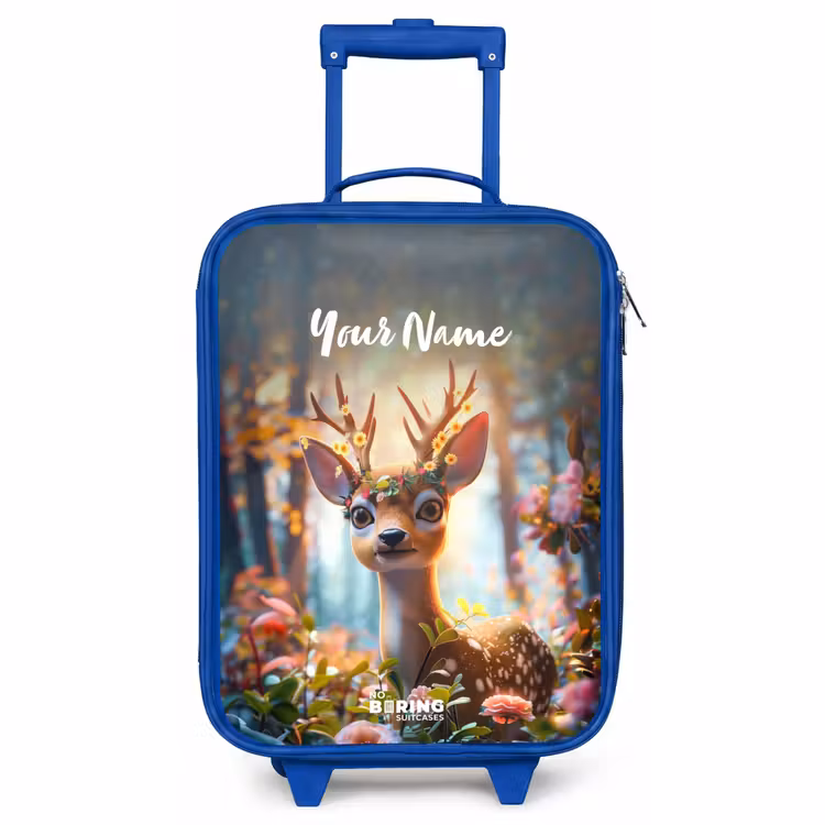Children's suitcase with name - Blue - Bo flower antlers — 1