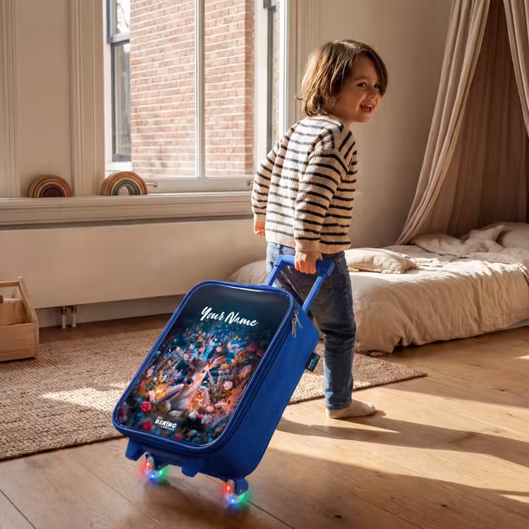 Children's suitcase with name - Blue - Eduard red deer — 2