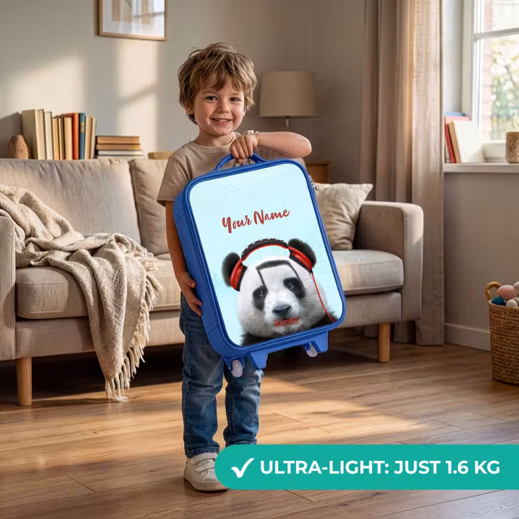 Children's suitcase with name - Blue - Kees the Panda — 3