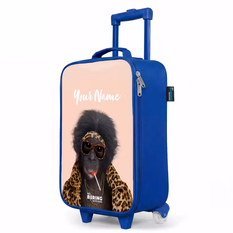 Children's suitcase with name - Blue - Monkey with Loly — 5