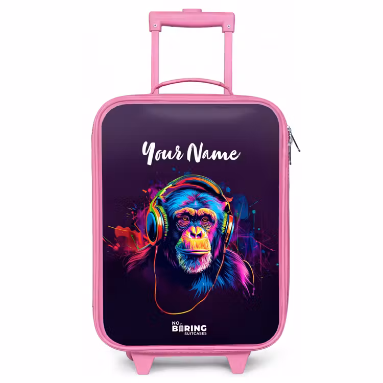 Children's suitcase with name - Pink - Baboon Beats — 1
