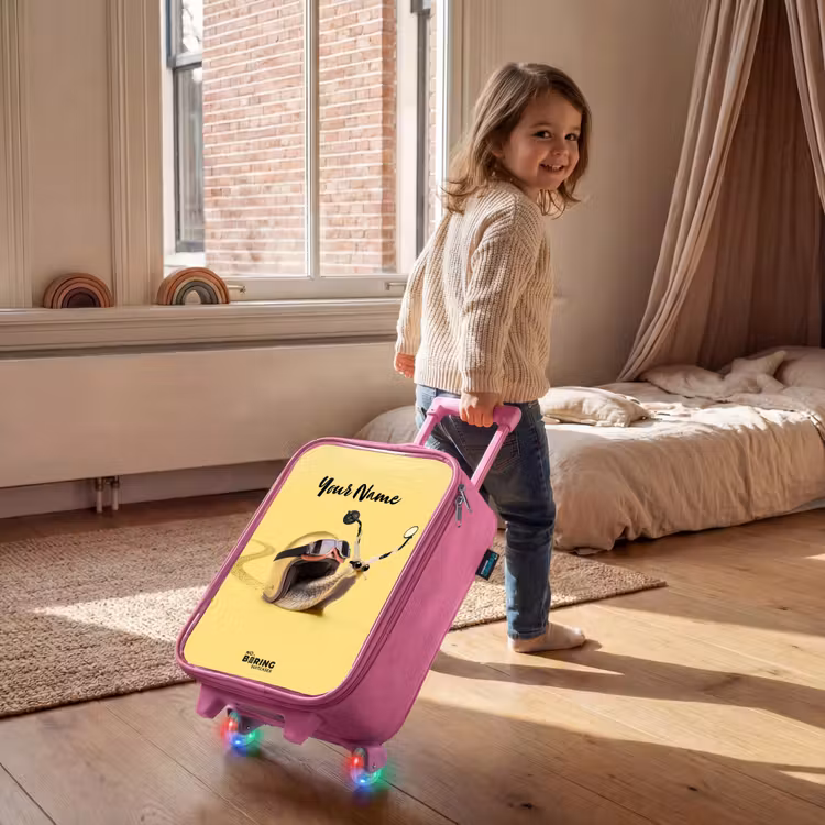 Children's suitcase with name - Pink - Escar-Go - Yellow — 2