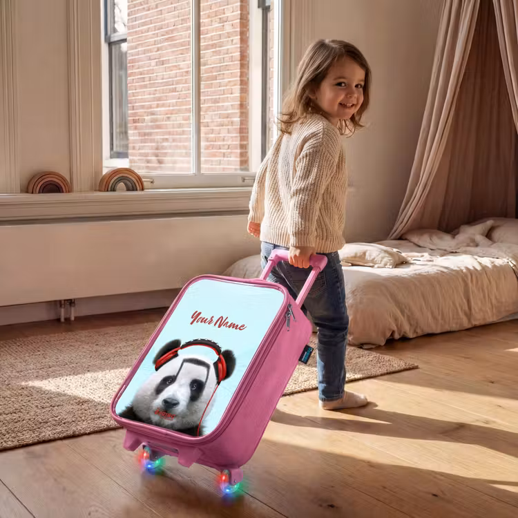 Children's suitcase with name - Pink - Kees the Panda — 2