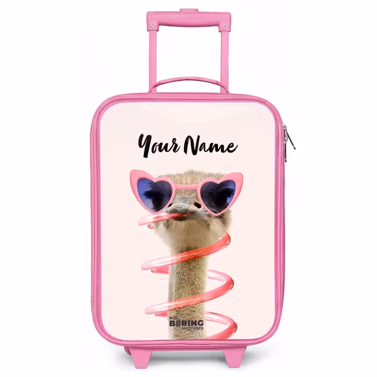 Children's suitcase with name - Pink - Sierk Ostrich Pink — 1