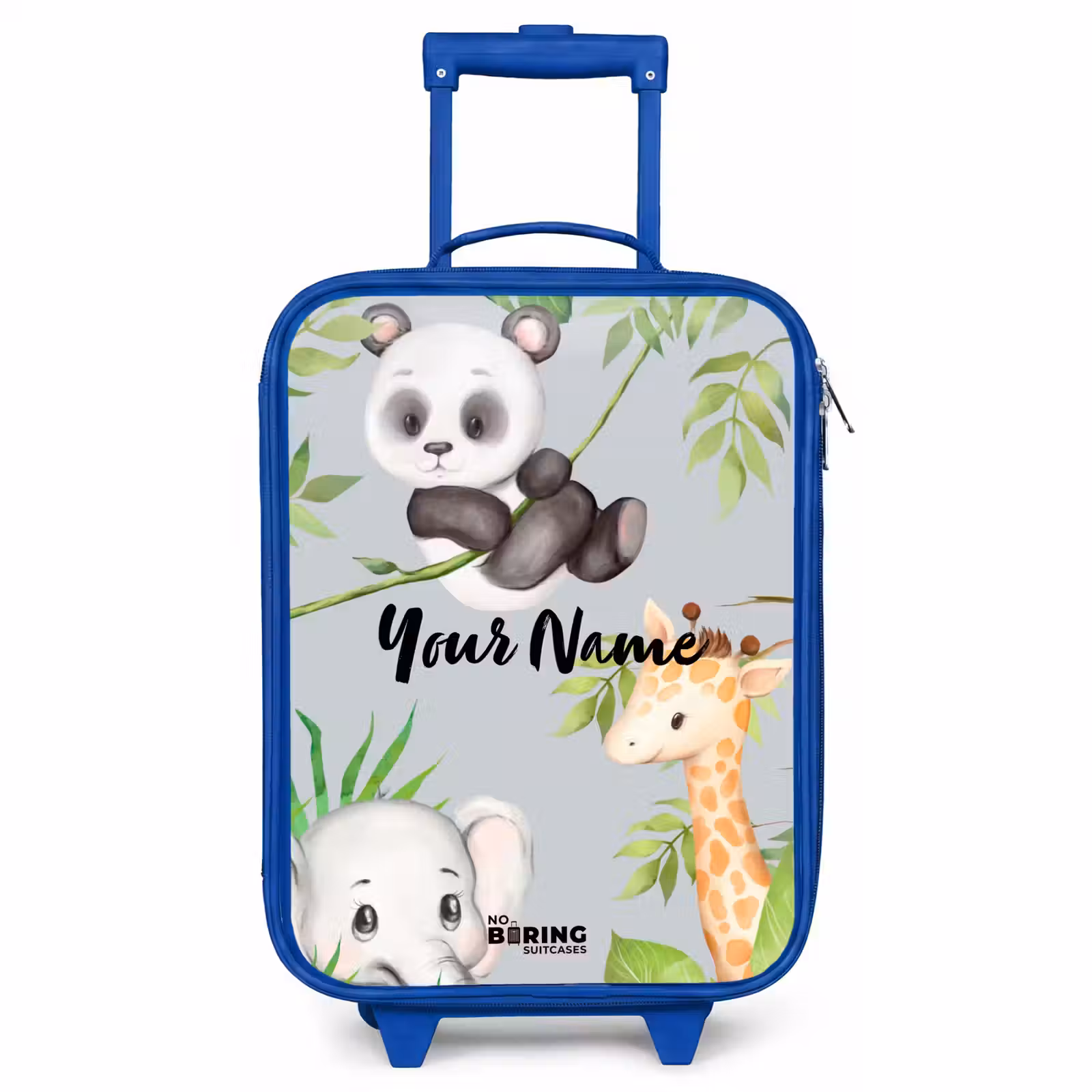Children's suitcase with name - Blue - Animals in the jungle — 1