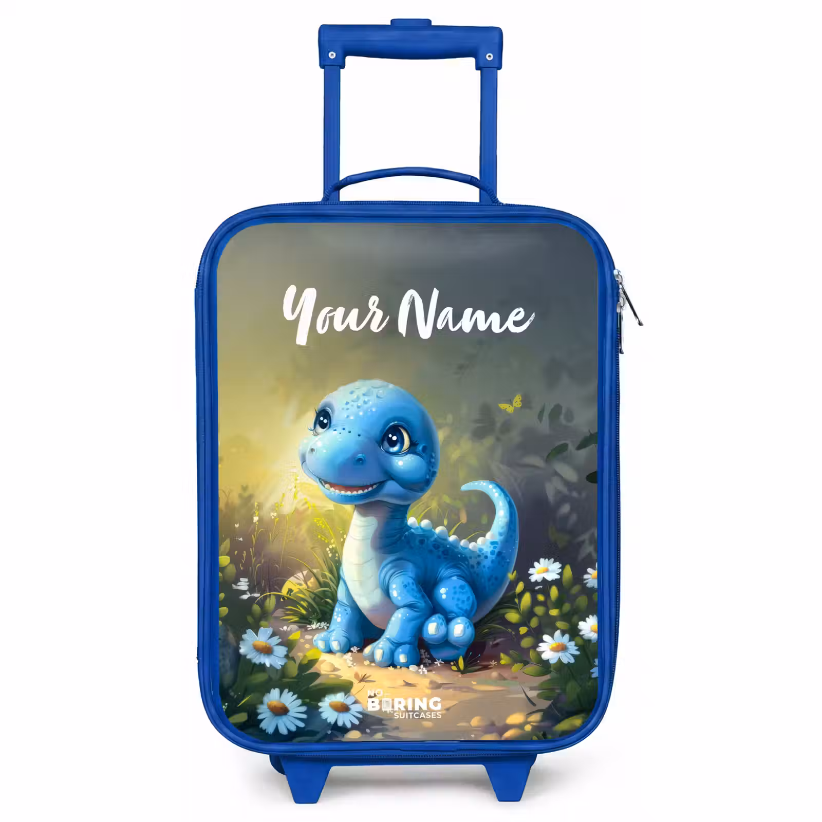Children's suitcase with name - Blue - Branco Brontosaurus — 1