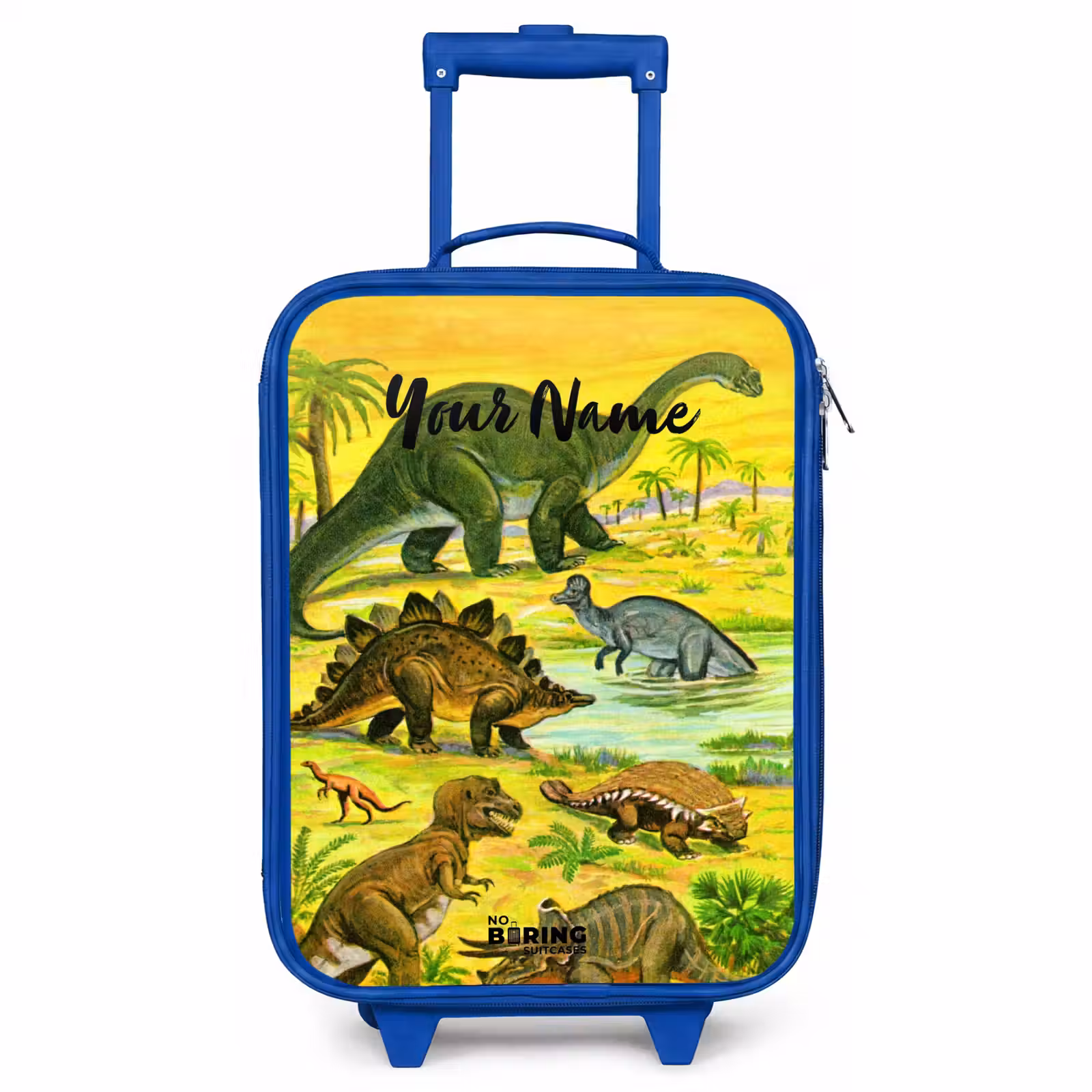Children's suitcase with name - Blue - Dinosaur in Dinosaurland — 1
