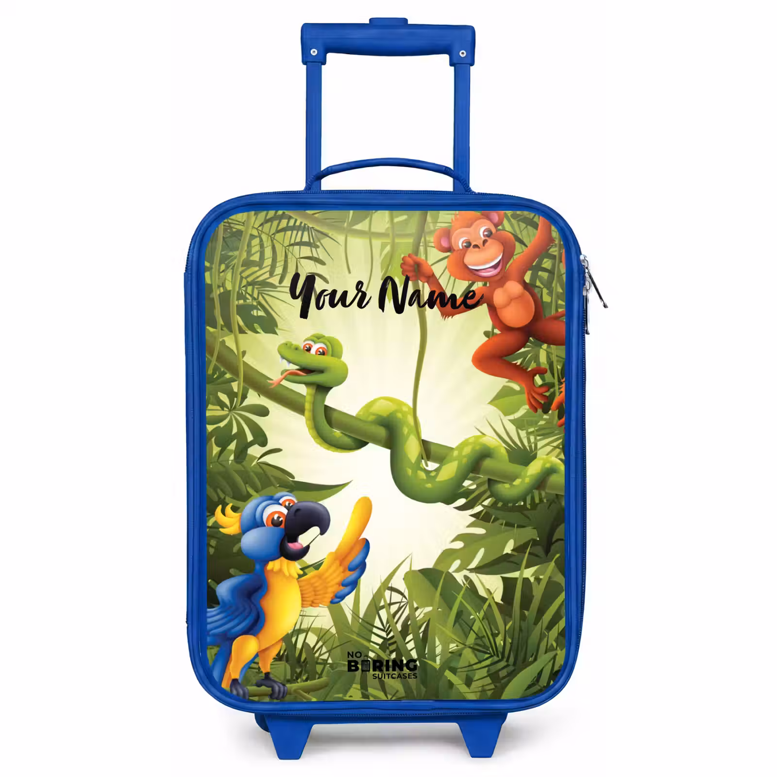 Children's suitcase with name - Blue - Jolly jungle — 1